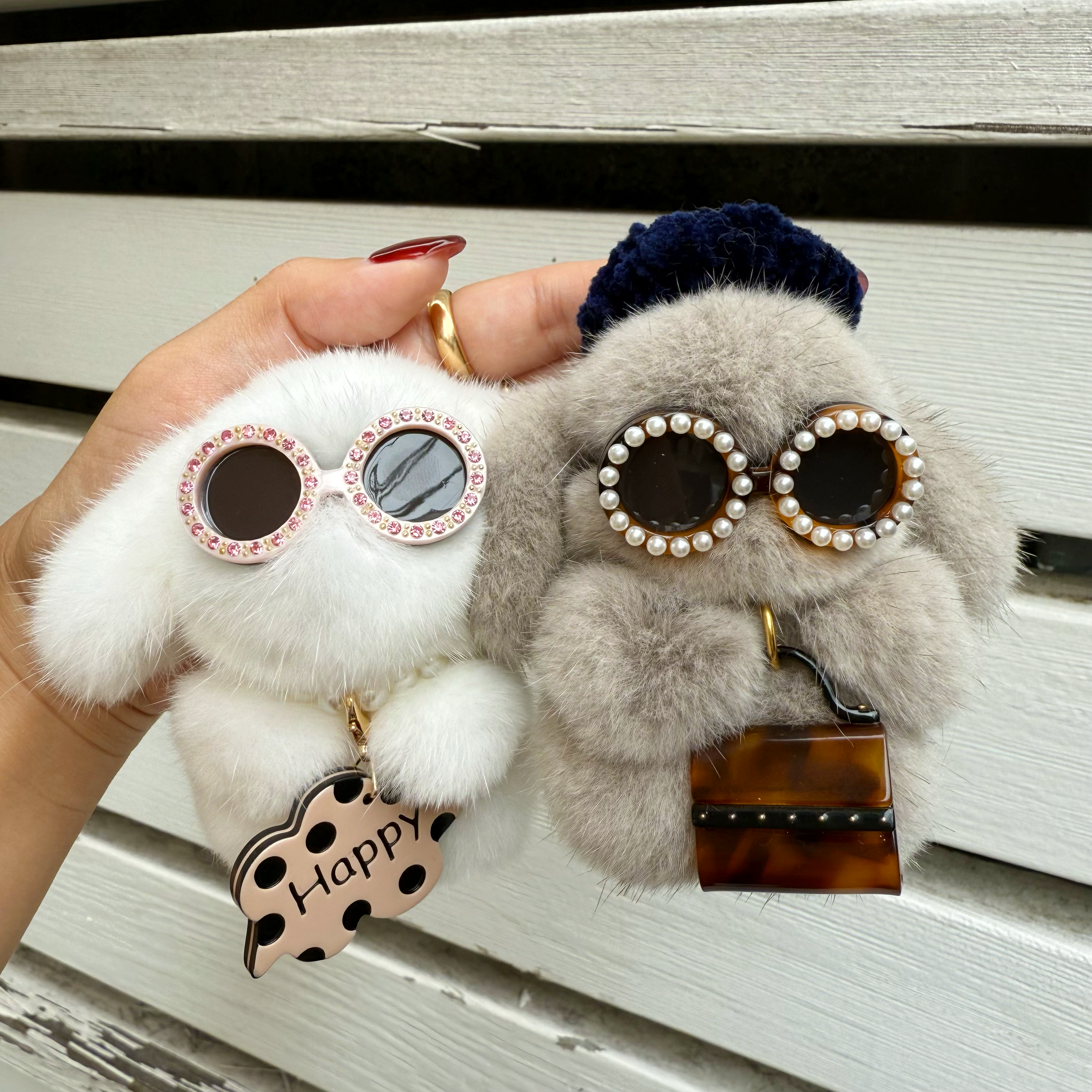 moff moff Bag Charm SS 斜率耳朵黑色印刷版。 2026