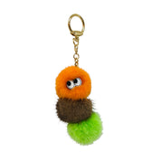 Mini Round Caterpillar Key Ring Orange