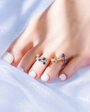  Toe Ring  Amitier 2 yellow gold blue