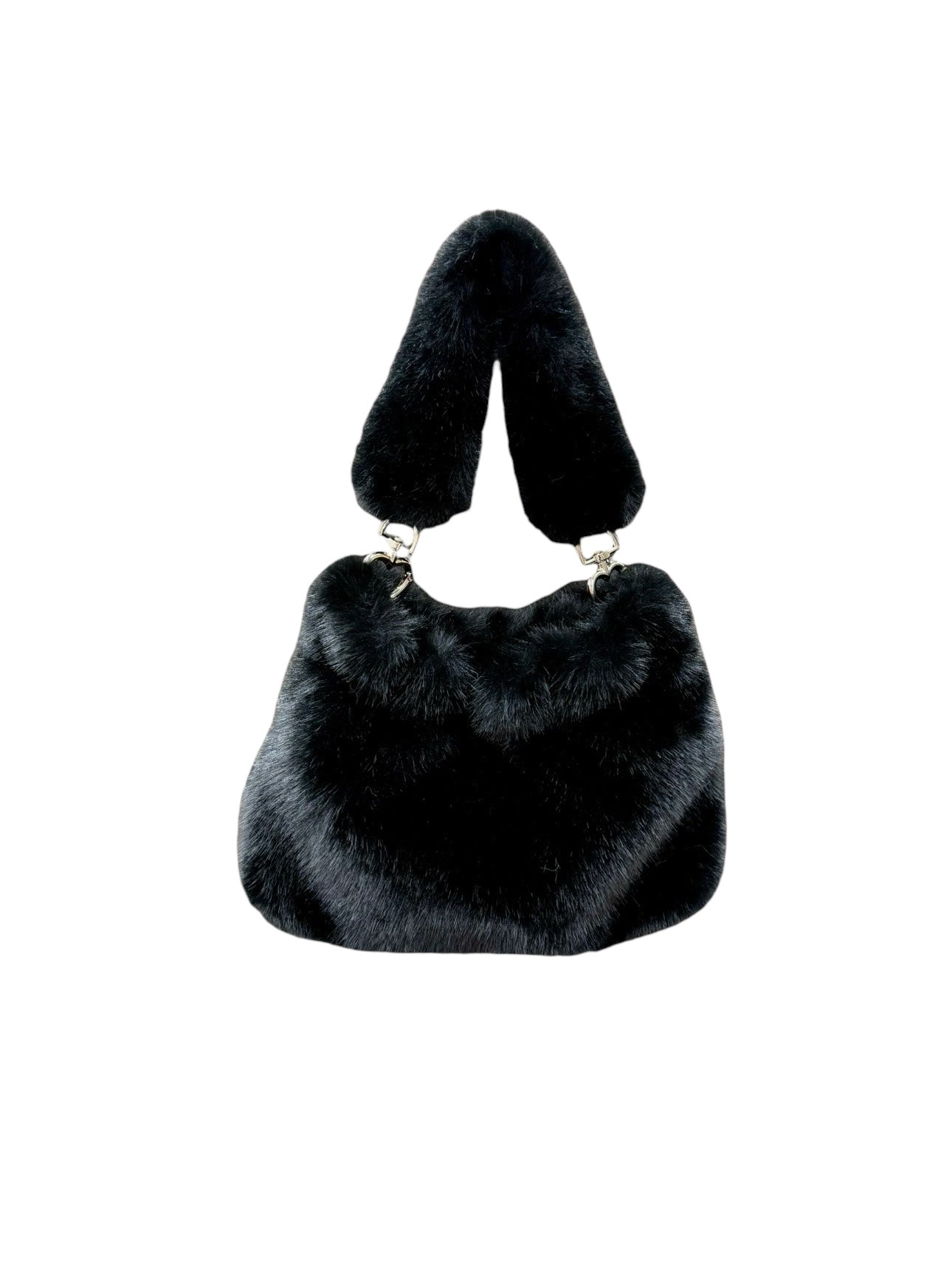 Eco Fur Mini Handle Bag Black