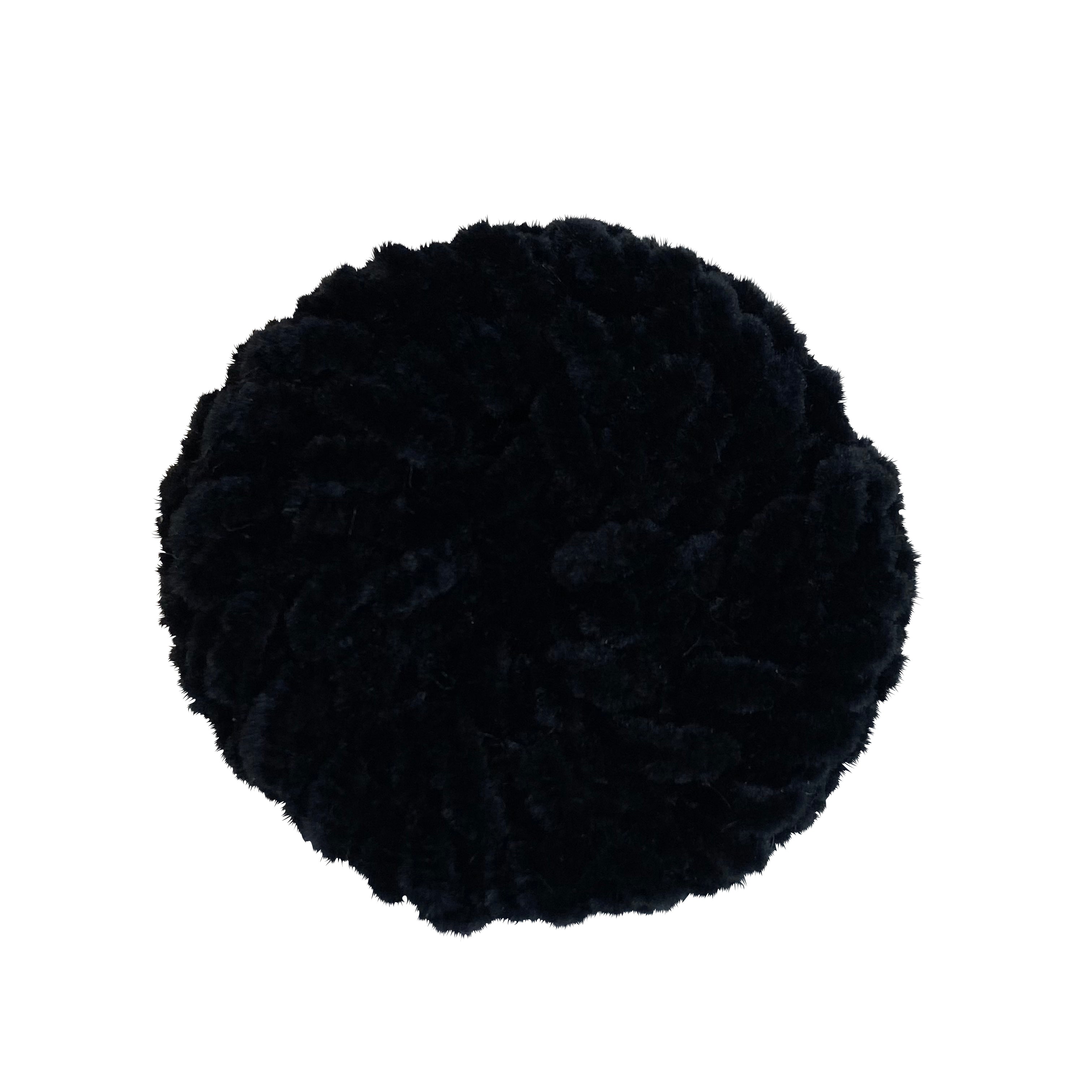 Fluffy charm M and L beret black