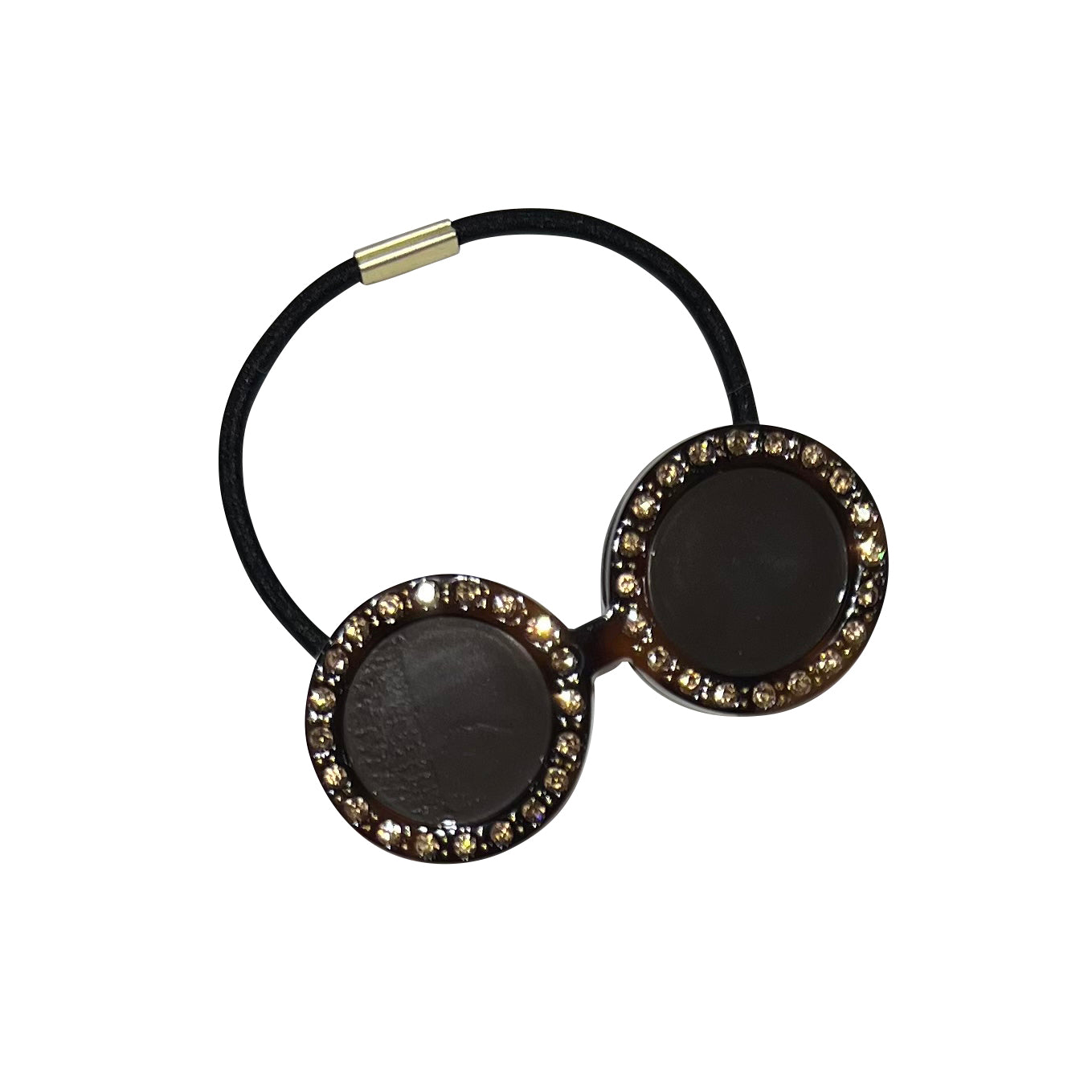 Large sunglasses hair tie for M and L round brown crystal