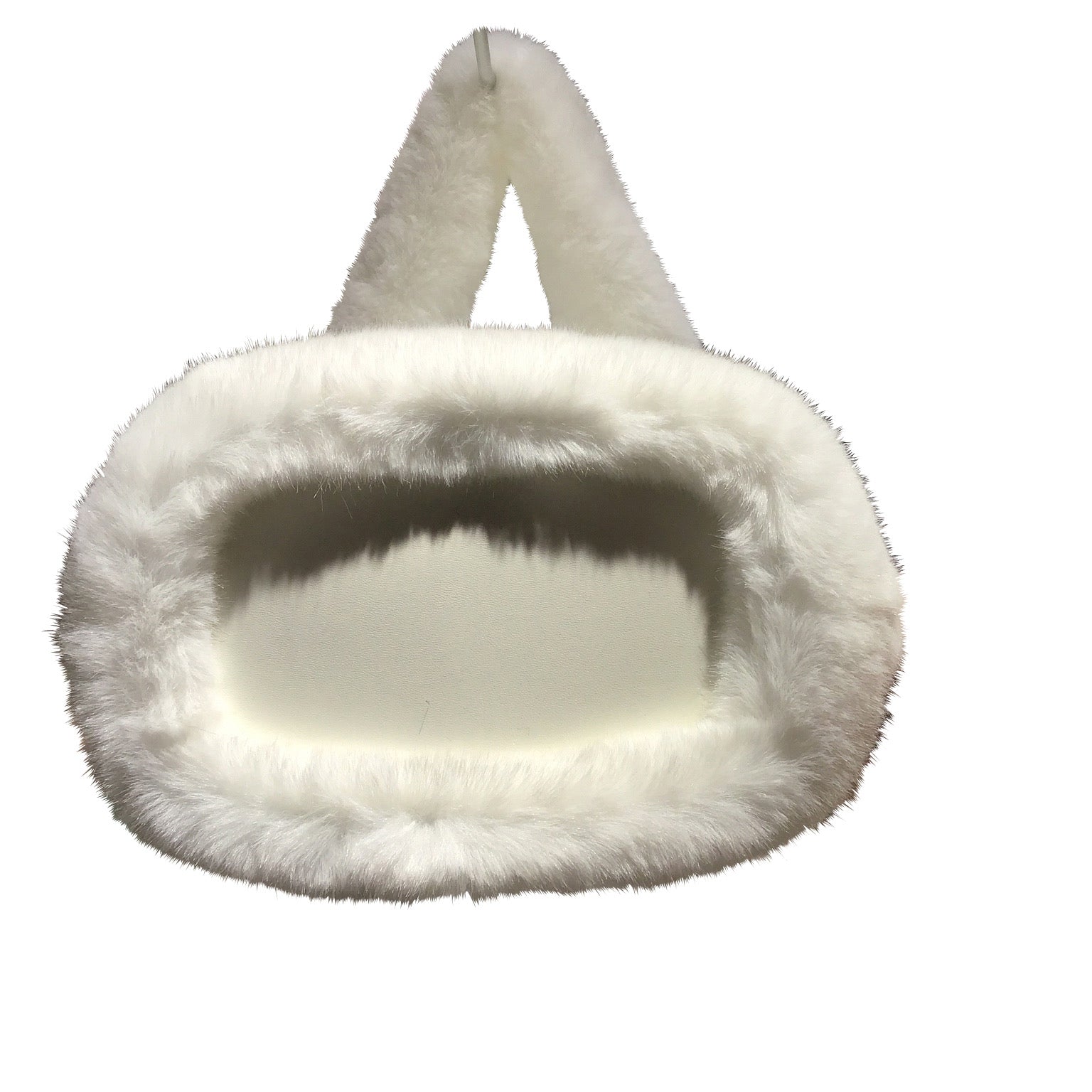 2WAY Eco Fur Handle Bag White