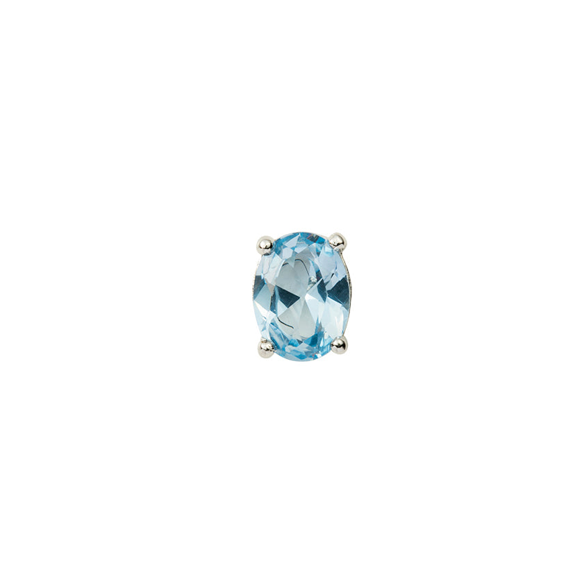  Toe Ring  Oval S RH Lt Blue CZ