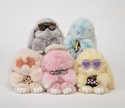 Fluffy charm M and L beret Yellow Mix