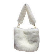 2WAY Eco Fur Handle Bag White