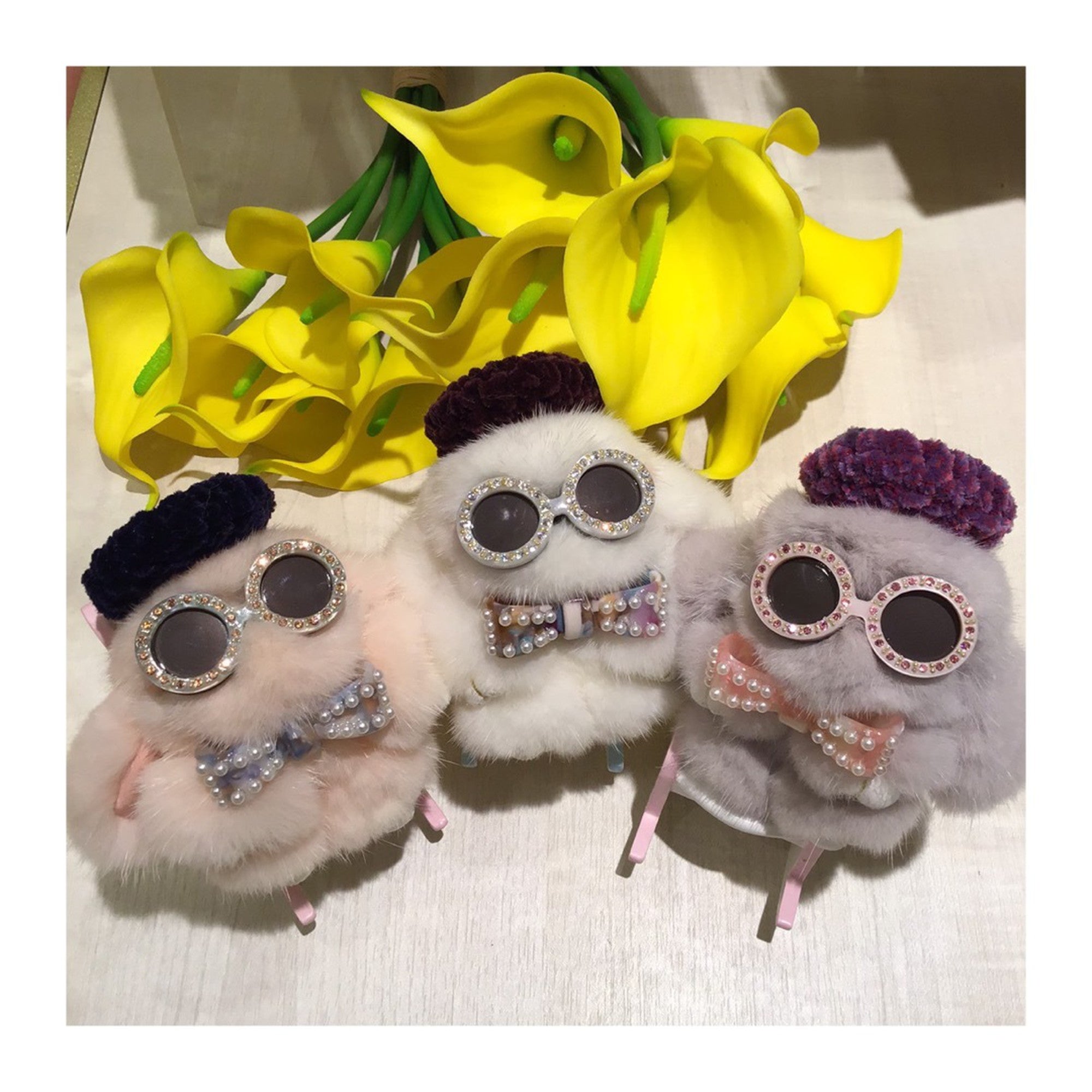 サングラスヘアゴムSS ラウンド ピンク