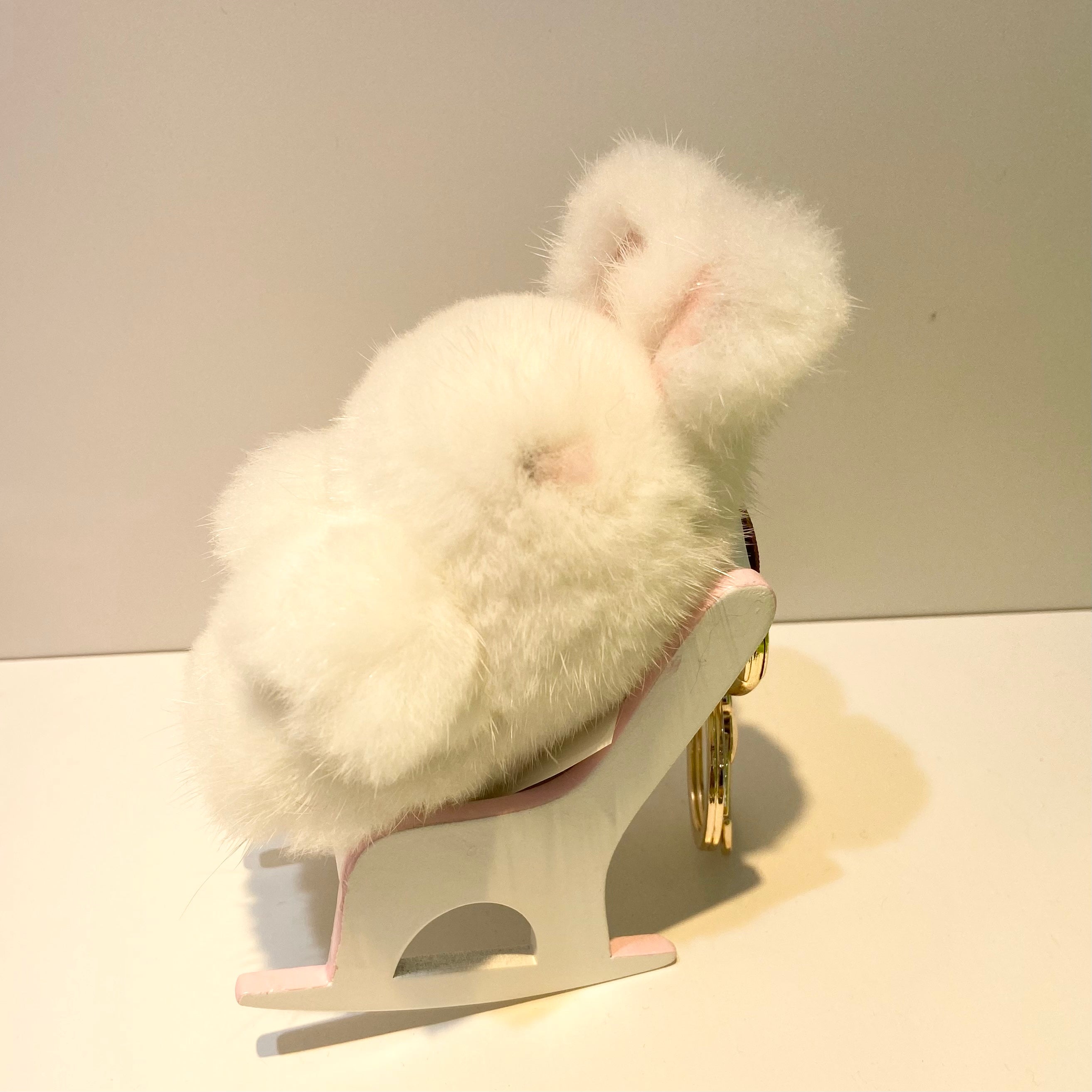 Fluffy rocking chair, pink