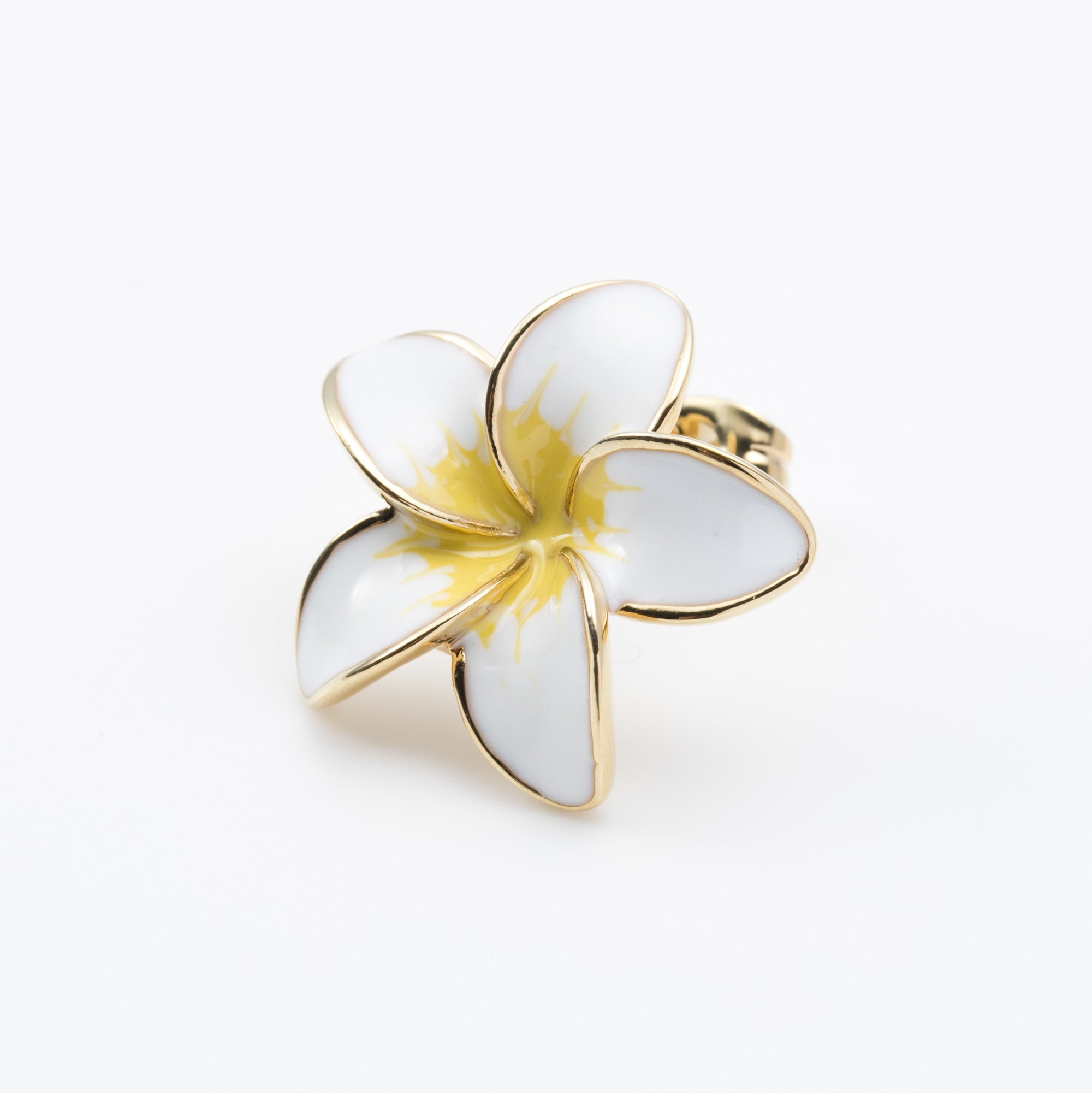片耳ピアス　プルメリア