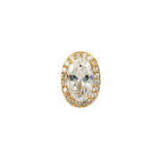 Oval YG CZ Toe Ring 