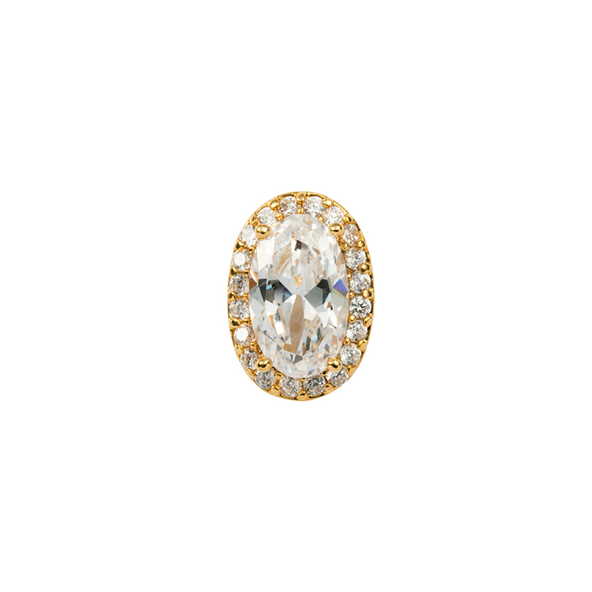 Oval YG CZ Toe Ring 
