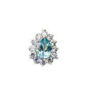 Pear shape RH blue purple  Toe Ring 