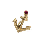  Toe Ring  anchor 2 antique gold ruby