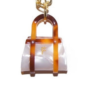 Mini bag SS bag charm white brown