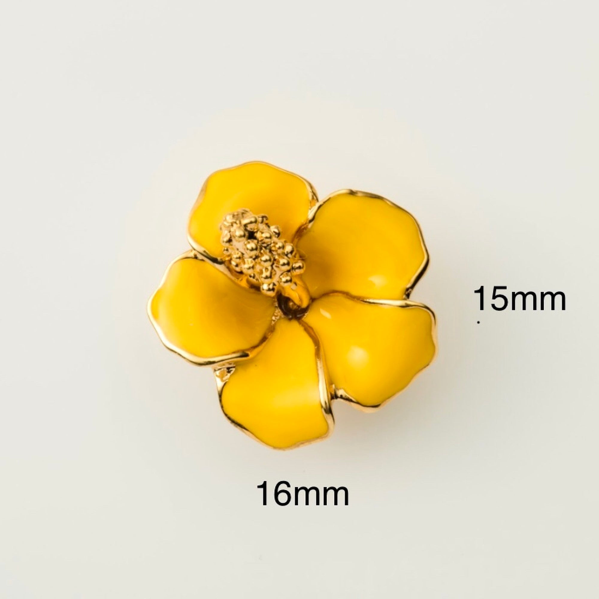 片耳ピアス　ハイビスカス イエロー