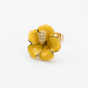 片耳ピアス　ハイビスカス イエロー