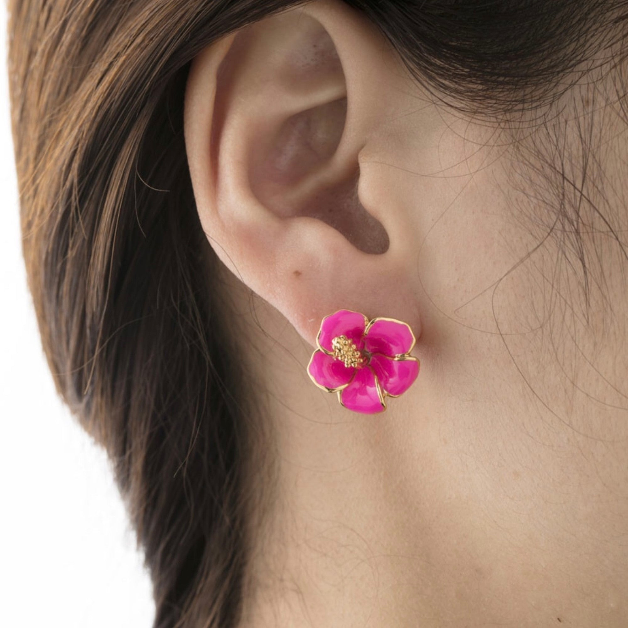 A PIERCED EARRING芙蓉霓虹粉红
