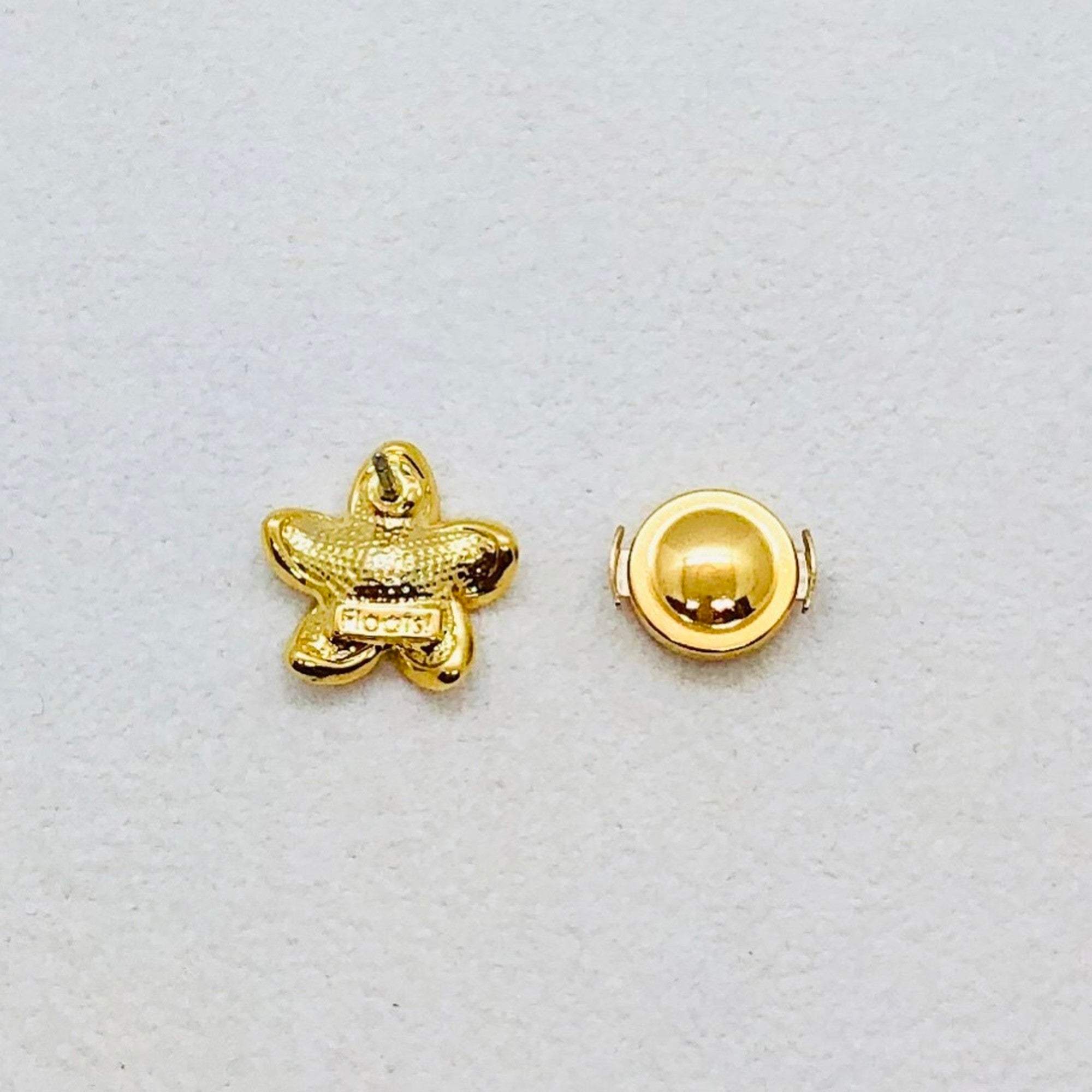 Plumeria S YG White Yellow Jewel Pins