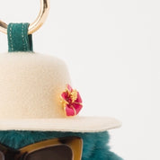 Hibiscus S YG neon pink jewel pins