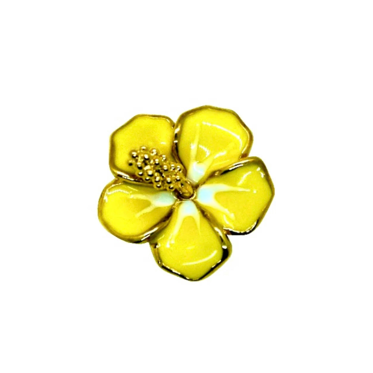 Hibiscus S2 YG Yellow White Jewel Pins