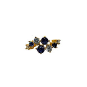 Krone YG Blue CZ  Toe Ring 