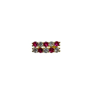 Ledouvre YG Red CZ  Toe Ring 