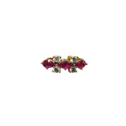 Mance 2 YG Red CZ   Toe Ring 