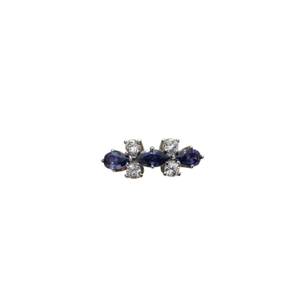  Toe Ring  Maance II Rhodium Blue