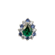  Toe Ring  Pear Shape Rhodium Mix*