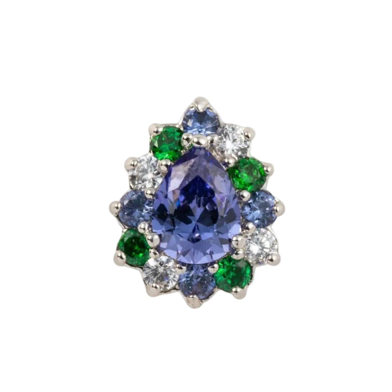 Pear shape RH blue CZ  Toe Ring 