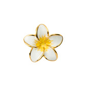 Plumeria S YG White Yellow Toe Ring 