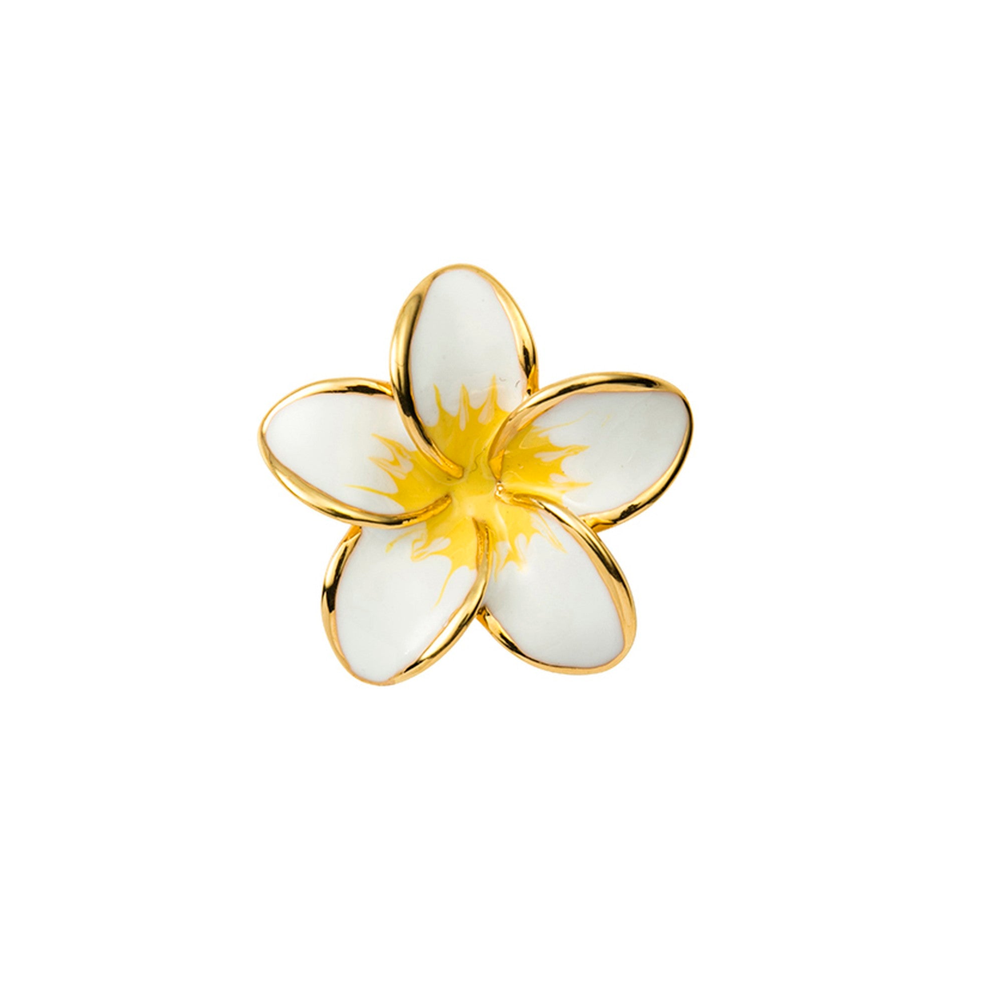 Plumeria S YG White Yellow Toe Ring 