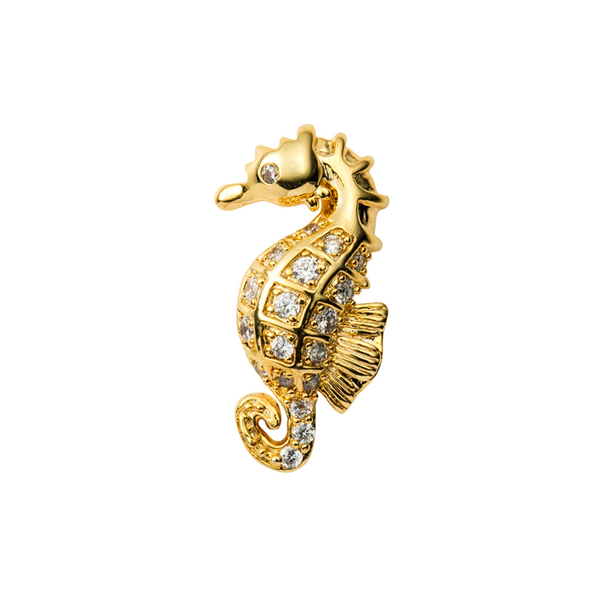 Seahorse YG CZ Toe Ring 