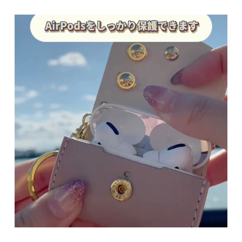 ミニレザーケース(AirPodsPro)ピンク