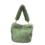 2WAY Eco Fur Handle Bag Moss Green