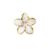 Plumeria S YG White Pink Toe Ring 