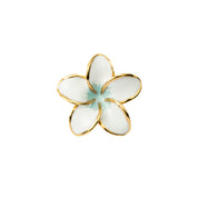 Plumeria S YG White Blue Toe Ring 