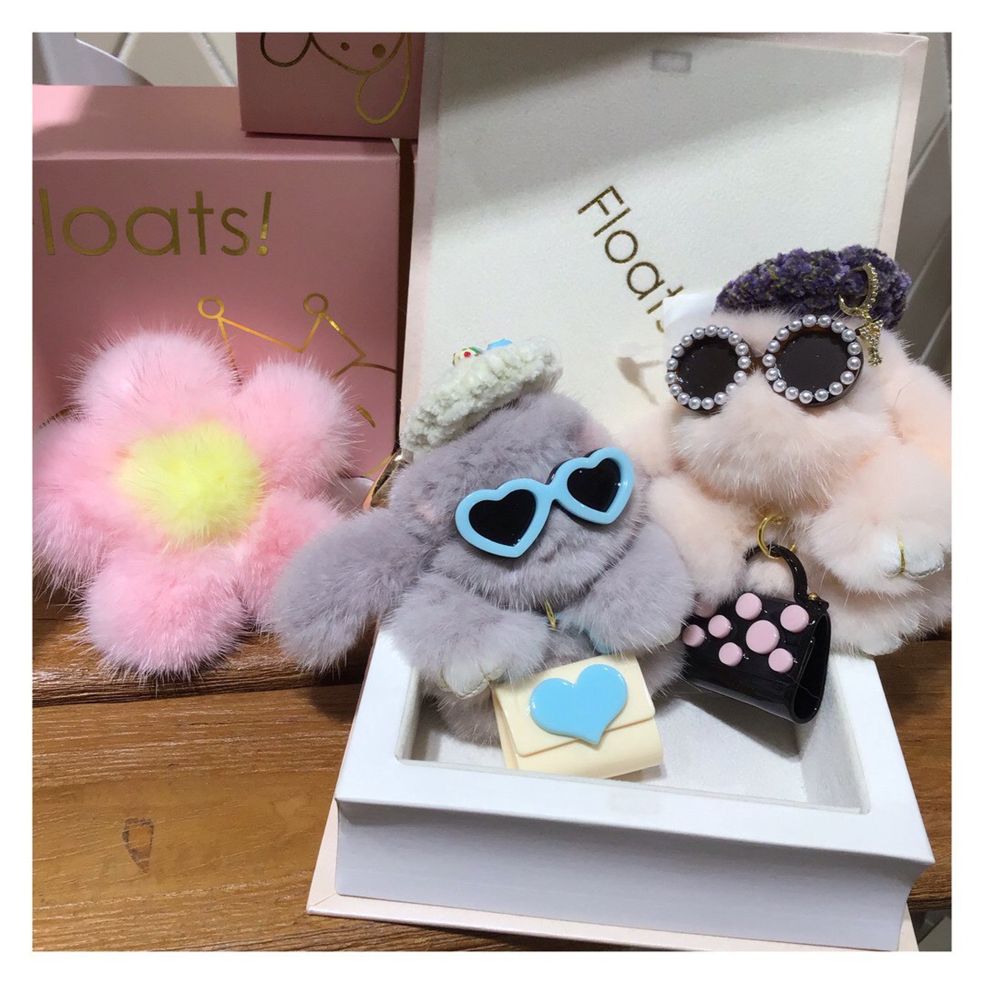 Sunglasses Hair Tie SS Heart Blue