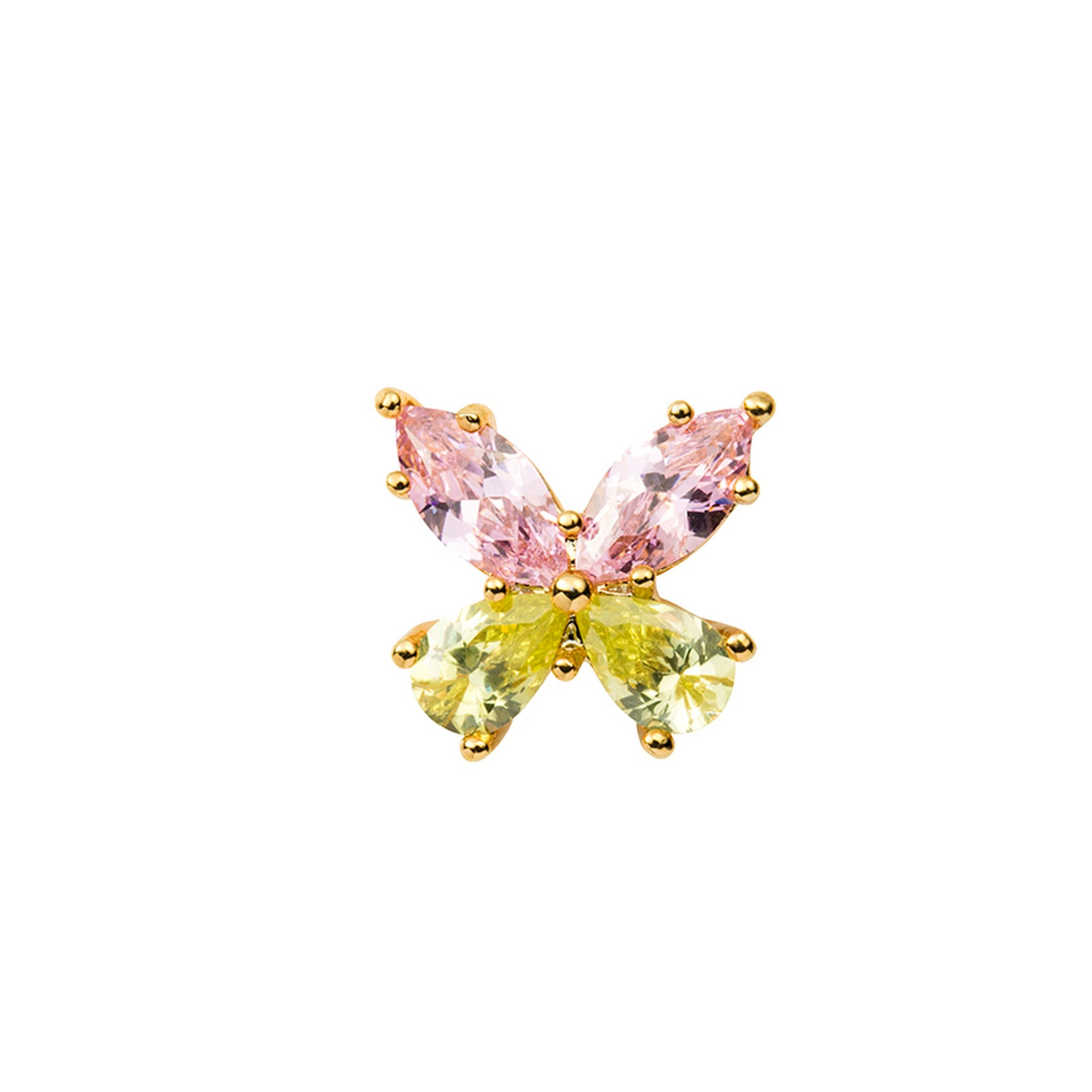 Papillon YG Pink Green Toe Ring 