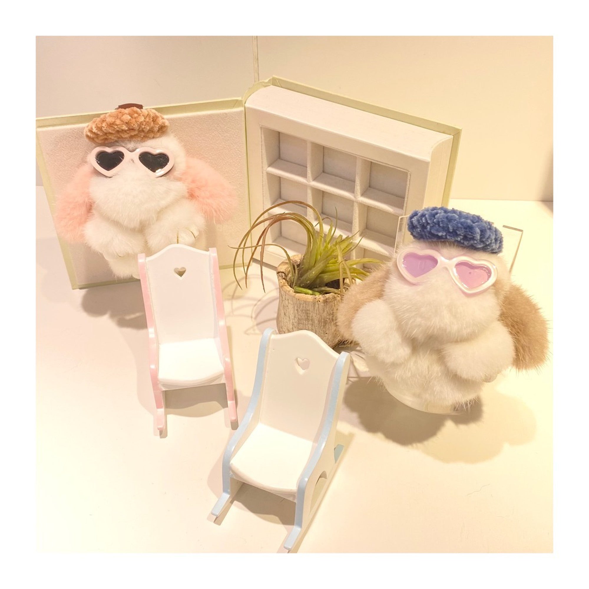 Fluffy rocking chair, pink
