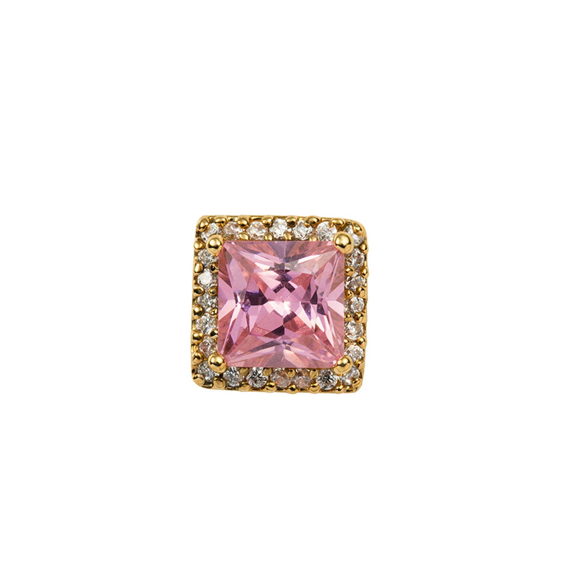 Square Pink CZ Toe Ring 