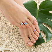 Oval YG CZ Toe Ring 