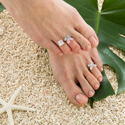 Papillon YG Pink Green Toe Ring 