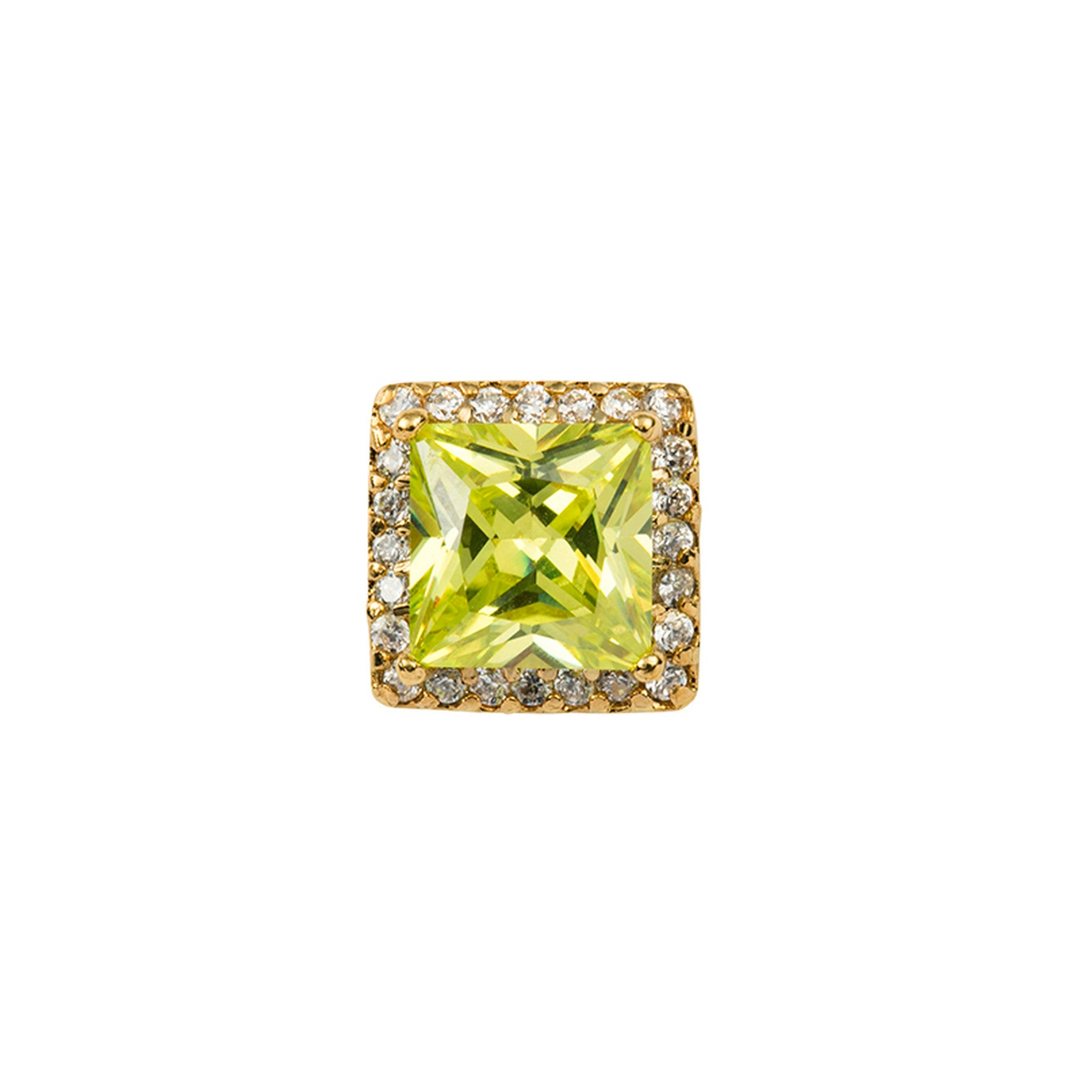 Square Green CZ Toe Ring 